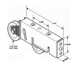 Tandem Sliding Door Roller - 1-1/2 Inch Steel - Concave | Patio Door Parts