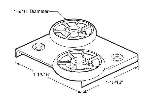 Tandem Sliding Door Roller - Plastic | Patio Door Parts