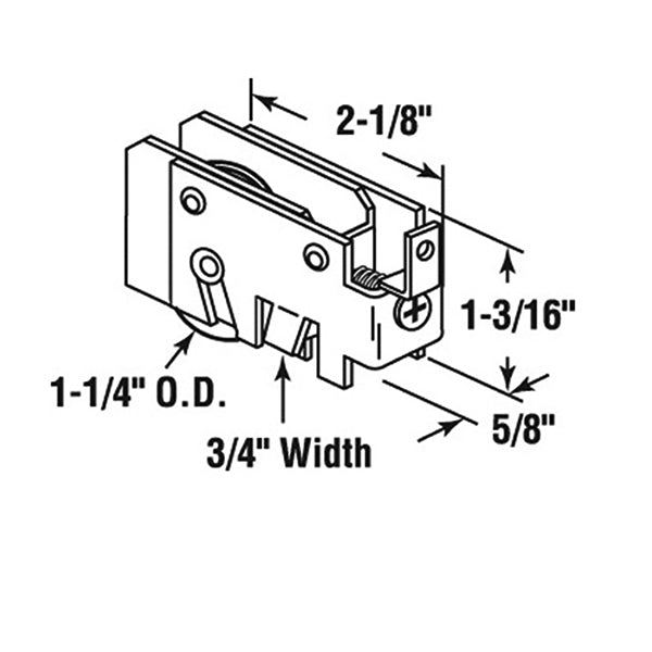 Sliding Door Roller - 1-1/4 Inch Steel - Concave | Patio Door Parts