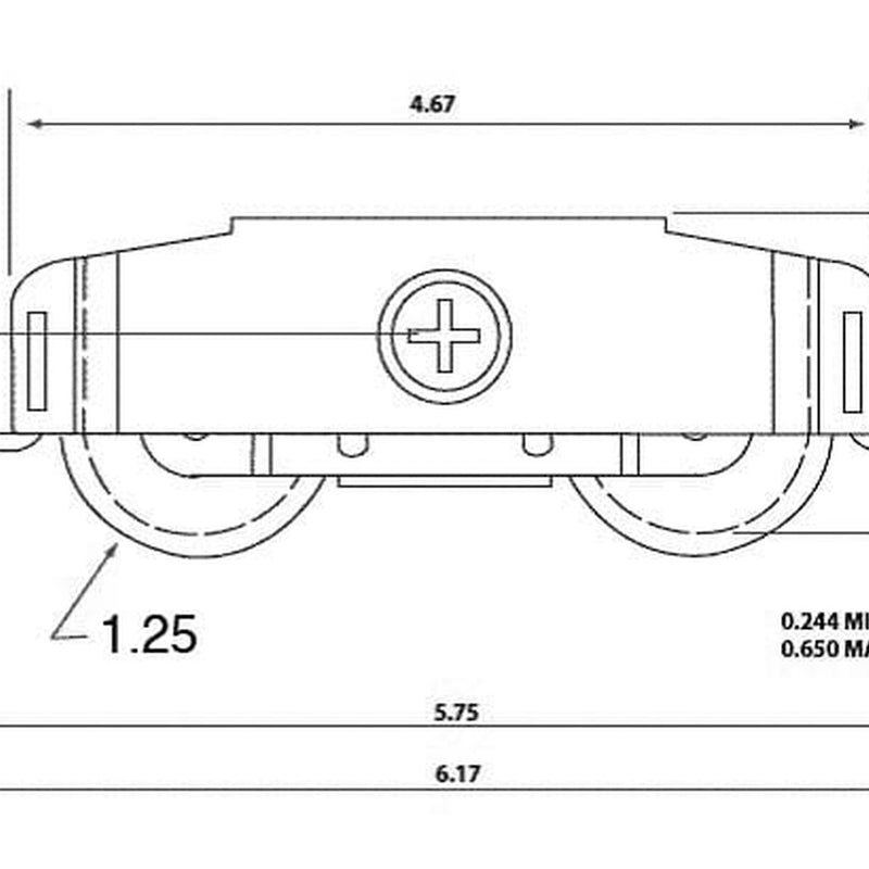 Tandem Sliding Door Roller - 1-1/4 Inch Steel - Concave | Patio Door Parts