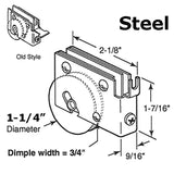 Sliding Door Roller - 1-1/4 Inch Steel - Concave | Patio Door Parts