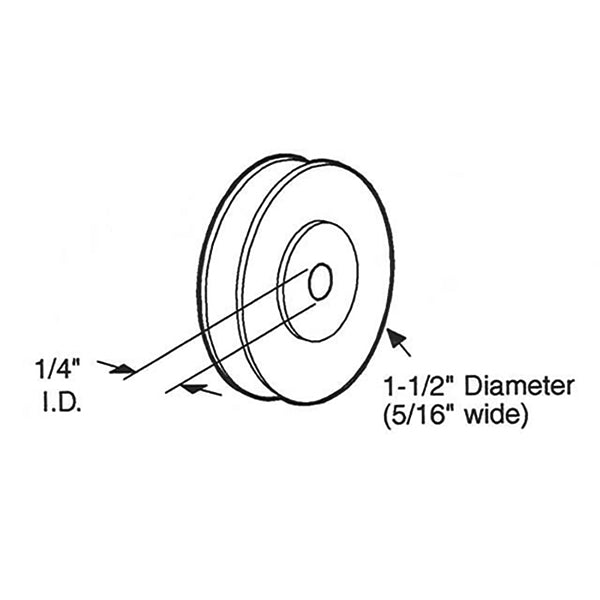 Sliding Door Wheel - 1-1/2 Inch Nylon - Concave | Patio Door Parts