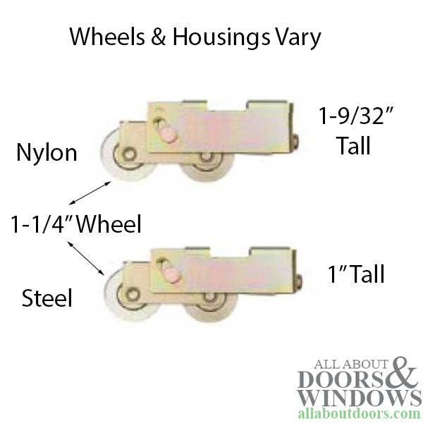 Tandem Sliding Door Roller - 1-1/4 Inch Steel - Concave | Patio Door Parts