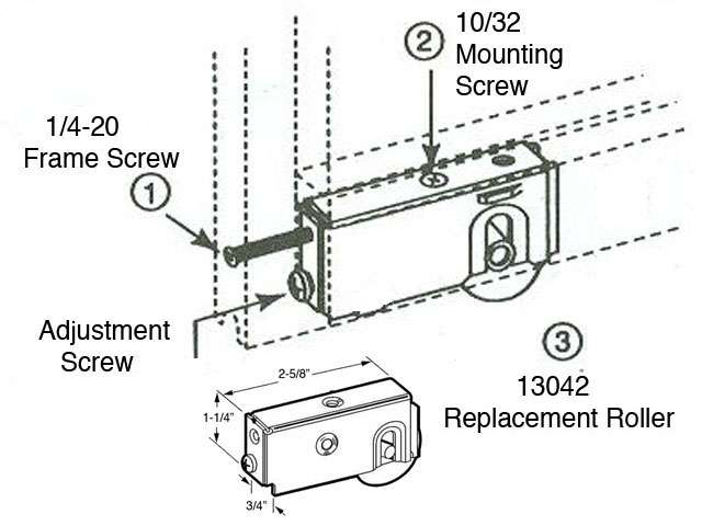 Sliding Door Roller - 1-1/2 Inch steel | Patio Door Parts