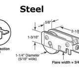 Sliding Door Roller - 1-1/4 Inch Steel - Concave | Patio Door Parts