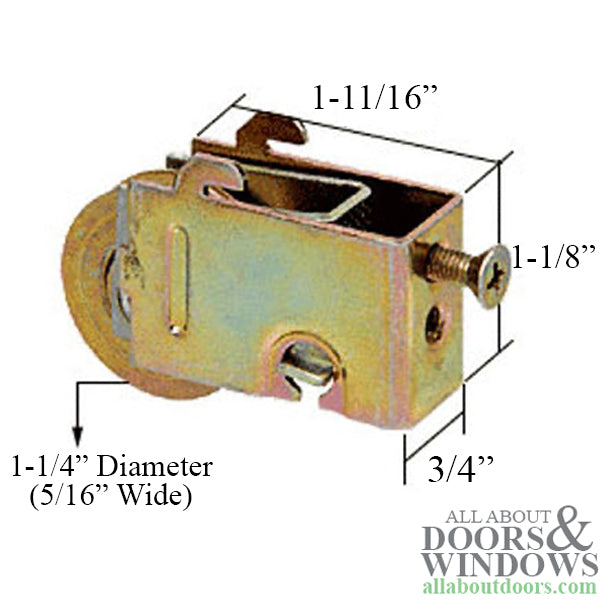 Sliding Door Roller - 1-1/4 Inch Steel - Concave | Patio Door Parts