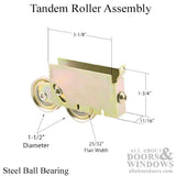 Tandem Sliding Door Roller - 1-1/2 Inch Steel - Concave | Patio Door Parts