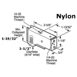 Sliding Door Roller - 1-1/2 Inch Nylon - Concave | Patio Door Parts