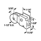 Sliding Door Roller - 1-1/2 Inch Nylon - Concave | Patio Door Parts