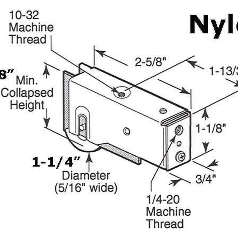 Sliding Door Roller - 1-1/4 Inch Nylon - Concave | Patio Door Parts