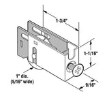 Sliding Door Roller - 1-inch Steel - Concave | Patio Door Parts