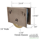 Commercial Sliding Door Roller - 1-3/4 Inch Steel - Concave | Patio Door Parts