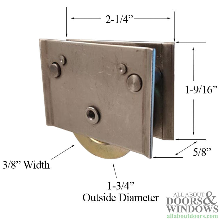 Commercial Sliding Door Roller - 1-3/4 Inch Steel - Concave | Patio Door Parts