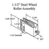 Sliding Door Roller - 1-1/2 Inch Steel - Concave | Patio Door Parts