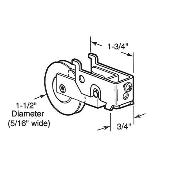 Sliding Door Roller - 1-1/2 Inch Nylon - Concave | Patio Door Parts