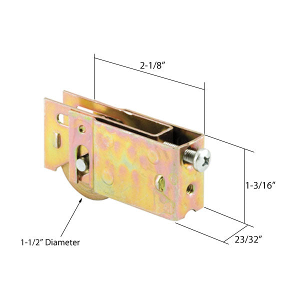 Sliding Door Roller - 1-1/2 Inch Steel - Concave | Patio Door Parts