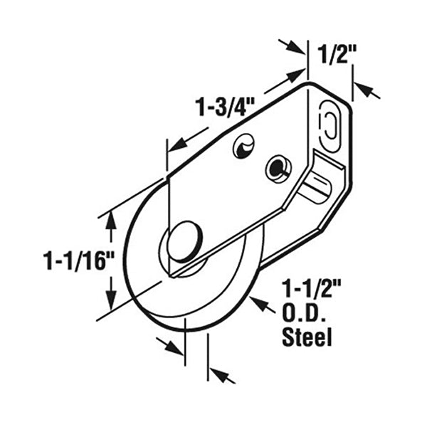 Sliding Door Roller - 1-1/2 Inch Steel - Concave | Patio Door Parts