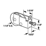 Sliding Door Roller - 1-1/4 Inch Nylon - Concave | Patio Door Parts