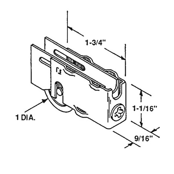 Sliding Door Roller - 1 Inch Steel - Flat | Patio Door Parts