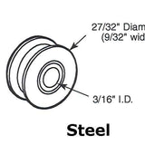 Sliding Door Wheel - 27/32 Inch Steel - Concave | Patio Door Parts
