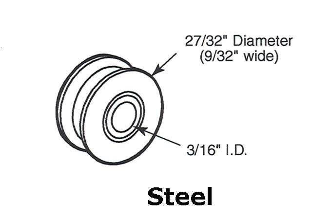 Sliding Door Wheel - 27/32 Inch Steel - Concave | Patio Door Parts