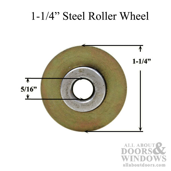 Sliding Door Roller - 1-1/4 Inch Steel - Concave | Patio Door Parts