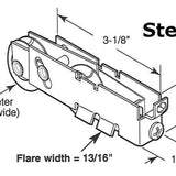 Tandem Sliding Door Roller - 1-1/8 Inch Steel - Concave | Patio Door Parts