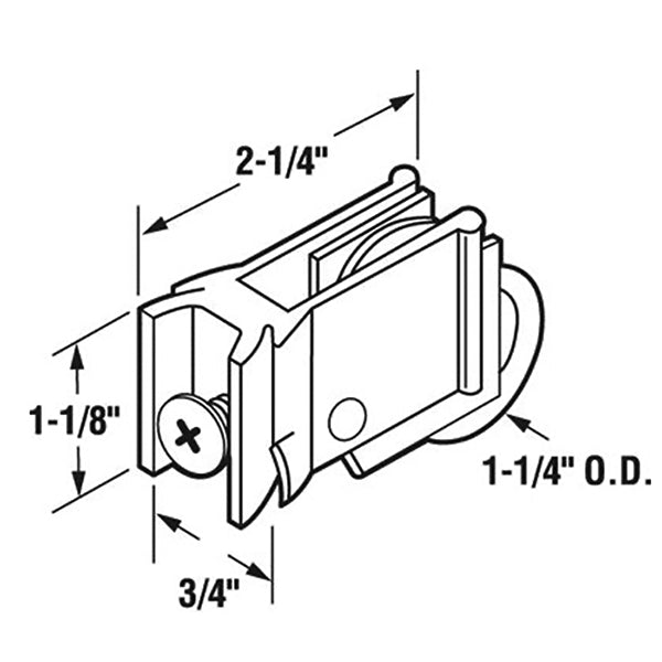 Sliding Door Roller - 1-1/4 Inch Steel - Concave | Patio Door Parts