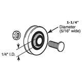 Sliding Door Wheel - 1-1/4 Inch Nylon - Concave | Patio Door Parts