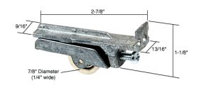 Sliding Door Roller - 7/8 Inch Steel - Flat | Patio Door Parts