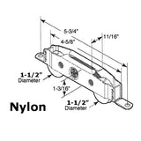 Tandem Sliding Door Roller - 1-1/2 Inch Nylon - Concave | Patio Door Parts