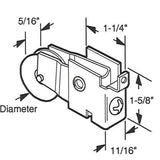 Sliding Door Roller - 1-1/2 Inch Steel - Concave | Patio Door Parts