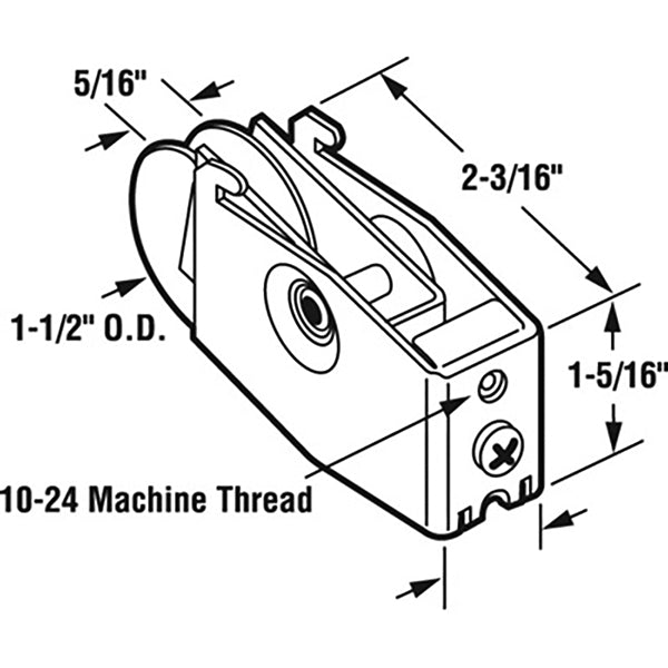Sliding Door Roller - 1-1/2 Inch Steel - Concave | Patio Door Parts