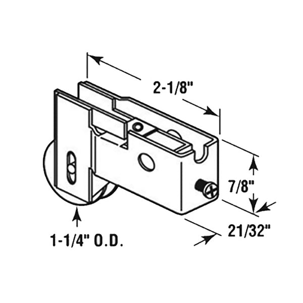 Sliding Door Roller - 1-1/4 Inch Nylon - Concave | Patio Door Parts