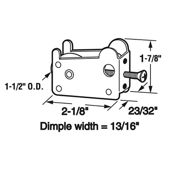 Sliding Door Roller - 1-1/2 Inch Steel - Concave | Patio Door Parts