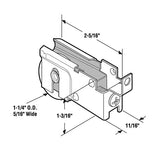 Sliding Door Roller - 1-1/4 Inch Steel - Concave | Patio Door Parts