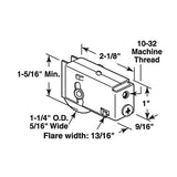 Sliding Door Roller - 1-1/4 Inch Steel - Concave | Patio Door Parts