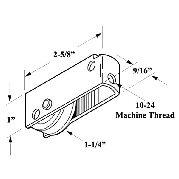 Sliding Door Roller - 1-1/4 Inch Nylon - Concave | Patio Door Parts
