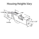 Tandem Sliding Door Roller - 1-1/4 Inch Steel - Concave | Patio Door Parts