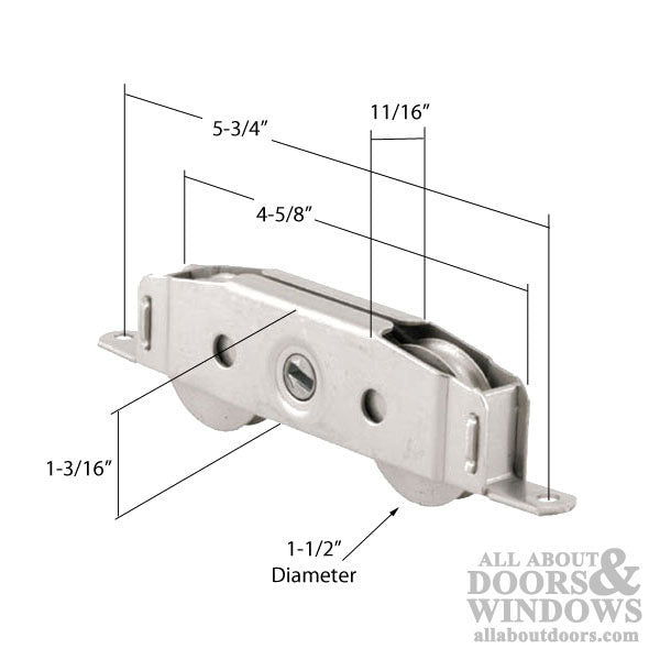 Tandem Sliding Door Roller - 1-1/2 Inch Stainless Steel - Concave | Patio Door Parts