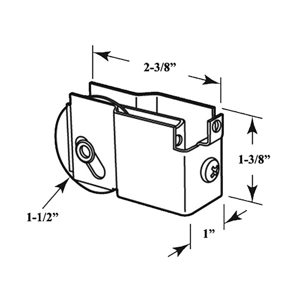 Sliding Door Roller - 1-1/2 Inch Steel - Concave | Patio Door Parts