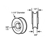 Sliding Door Wheel - 1-1/4 Inch Nylon - Concave | Patio Door Parts
