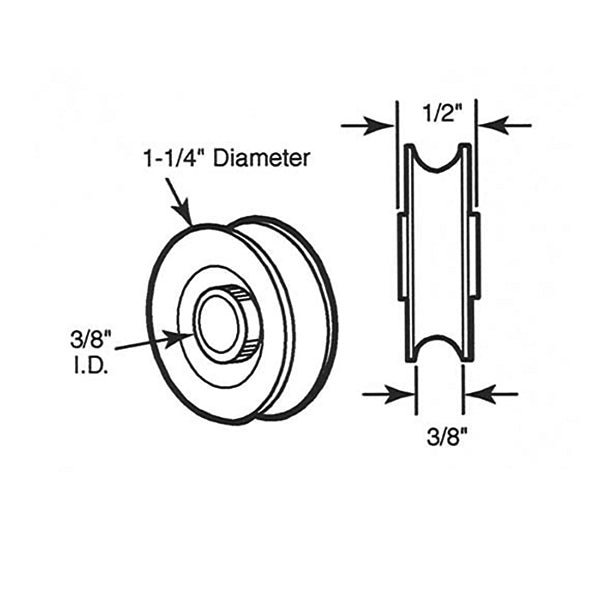 Sliding Door Wheel - 1-1/4 Inch Nylon - Concave | Patio Door Parts