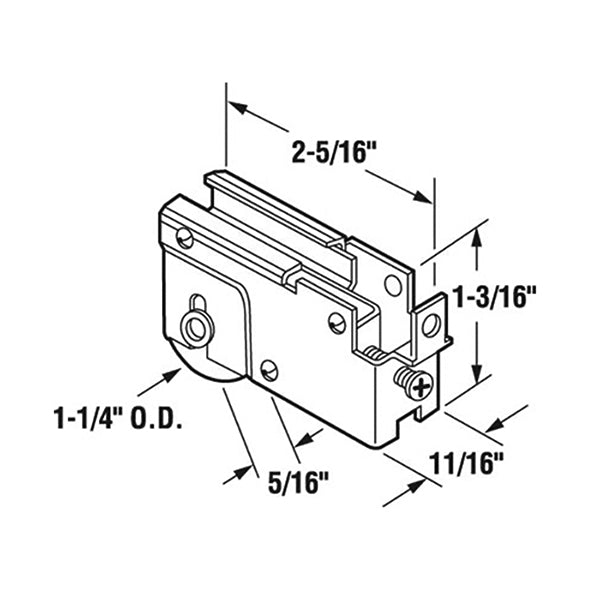 Sliding Door Roller - 1-1/4 Inch Nylon - Concave | Patio Door Parts
