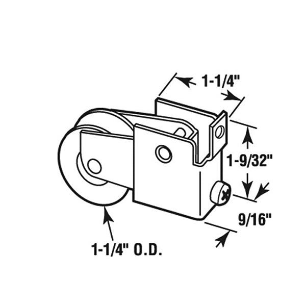 Sliding Door Roller - 1-1/4 Inch Steel - Concave | Patio Door Parts