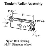 Tandem Sliding Door Roller - 1-1/8 Inch Nylon - center grooved | Patio Door Parts