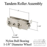 Tandem Sliding Door Roller - 1-1/8 Inch Nylon - center grooved | Patio Door Parts