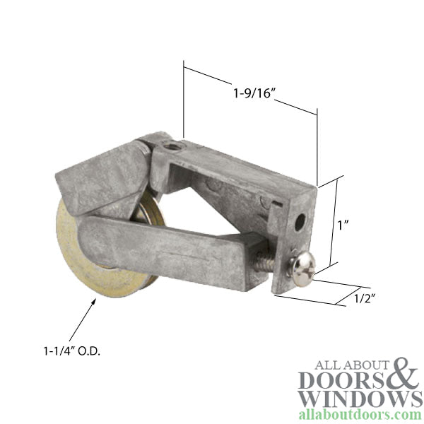 Sliding Door Roller - 1-1/4 Inch Steel - Concave | Patio Door Parts