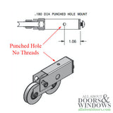 Tandem Sliding Door Roller - 1-1/4 Inch Steel - Concave | Patio Door Parts