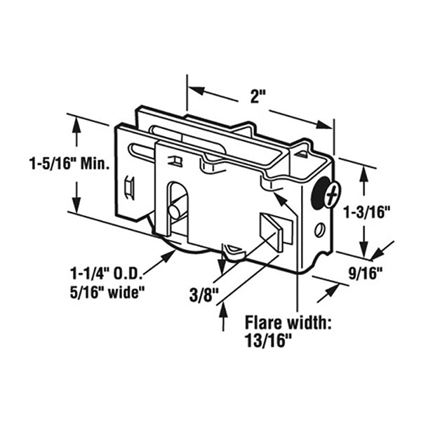 Sliding Door Roller - 1-1/4 Inch Steel - Concave | Patio Door Parts